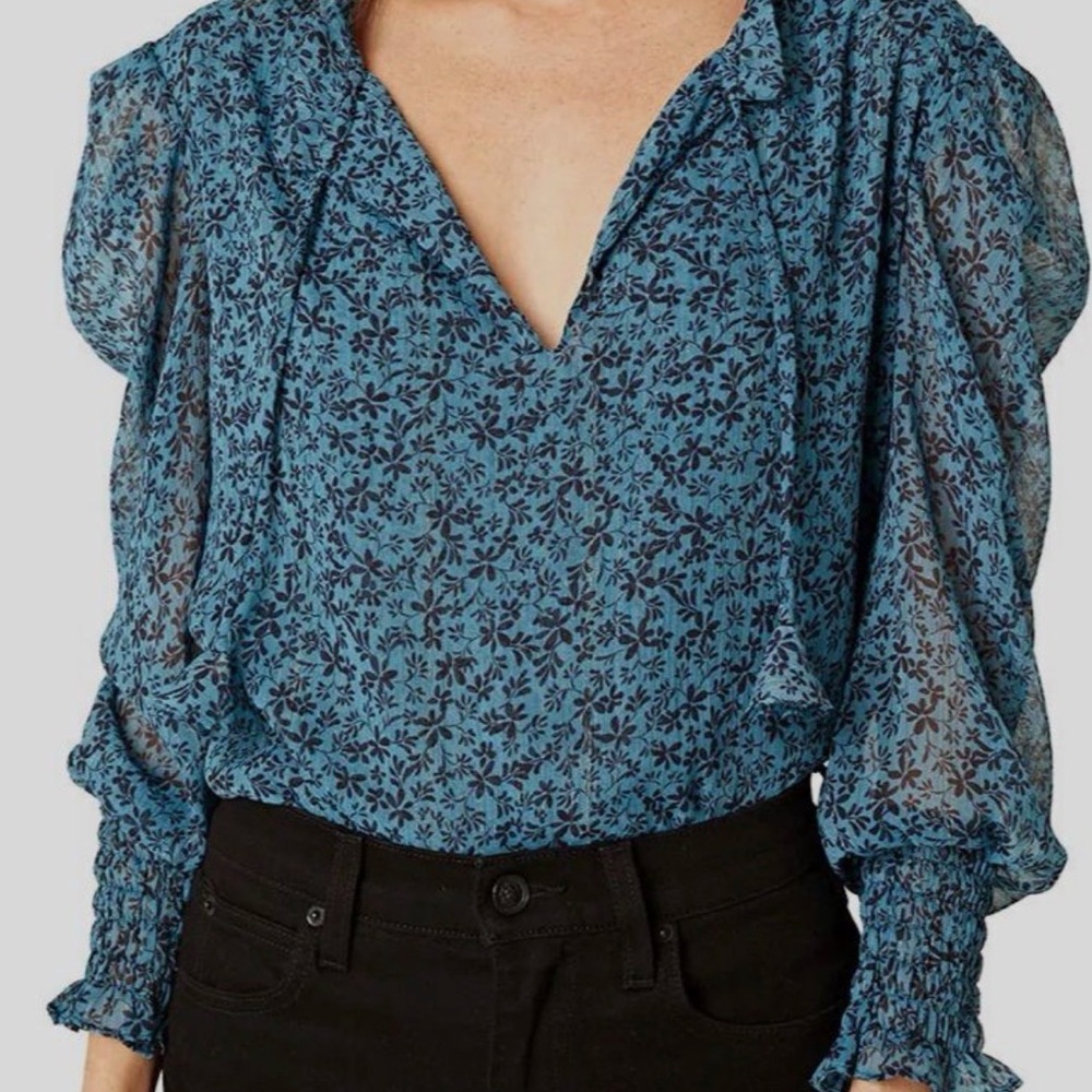 MISA - Floral Blue Top - XS